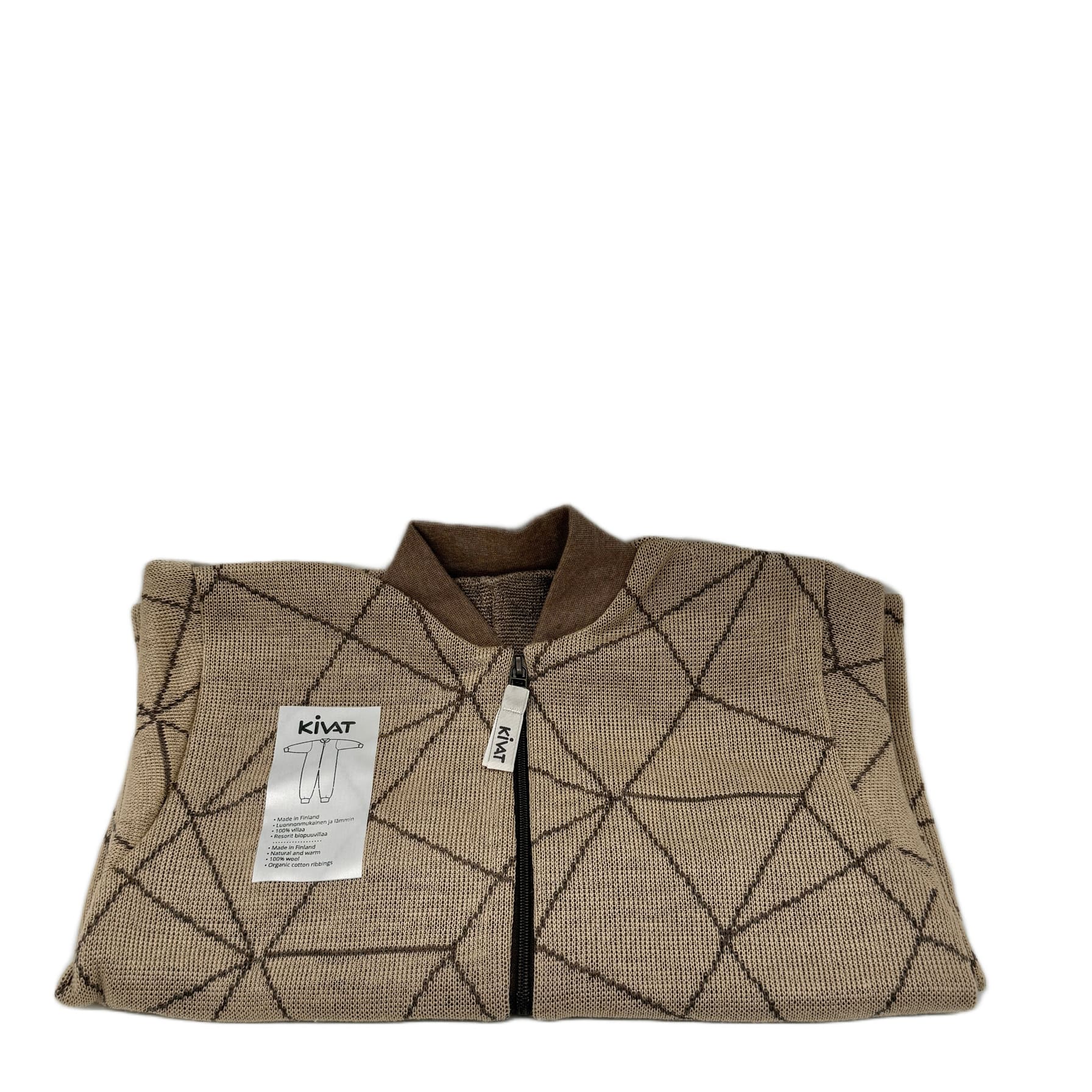 Ulloverall størrelse 110 beige/spinnett